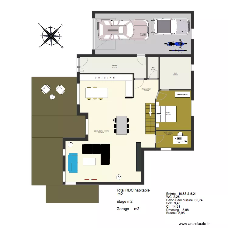 Le Choquel garage gauche. Plan de 