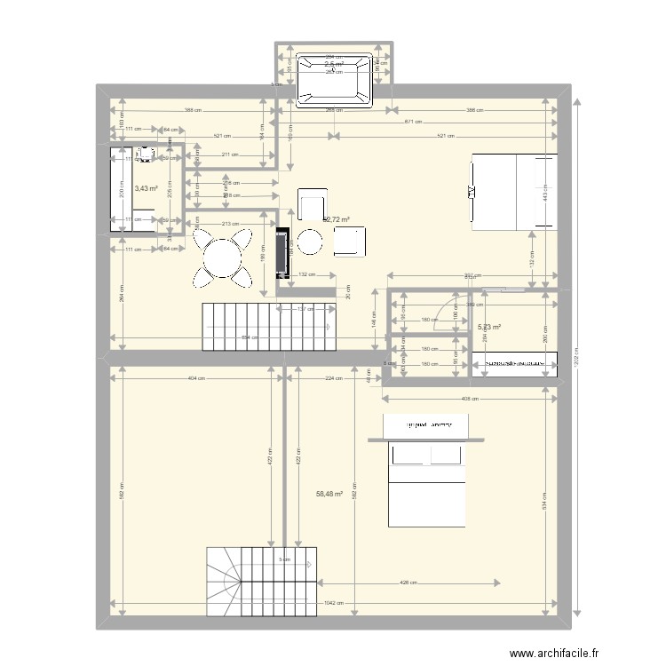 KetN 3  menzzanine definitif 7. Plan de 5 pièces et 123 m2