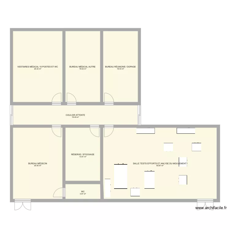 Projet M&eacute;dical Pro SRFC. Plan de 