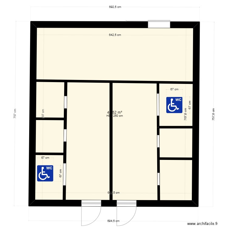 Toilette publics . Plan de 0 pièce et 0 m2