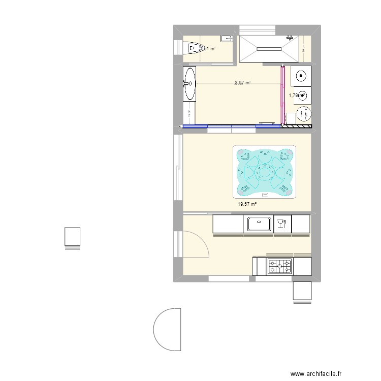 sdb. Plan de 0 pièce et 0 m2
