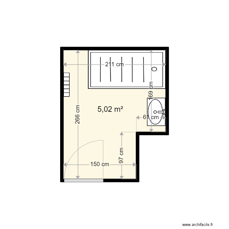 GARDENNE CLAUDINE . Plan de 1 pièce et 5 m2