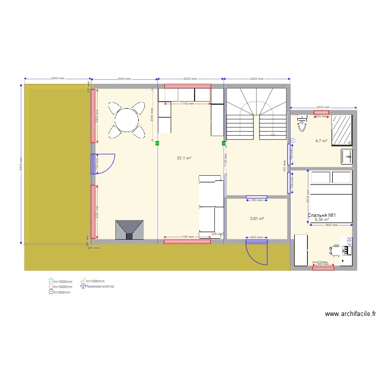 105 2. Plan de 12 pièces et 129 m2