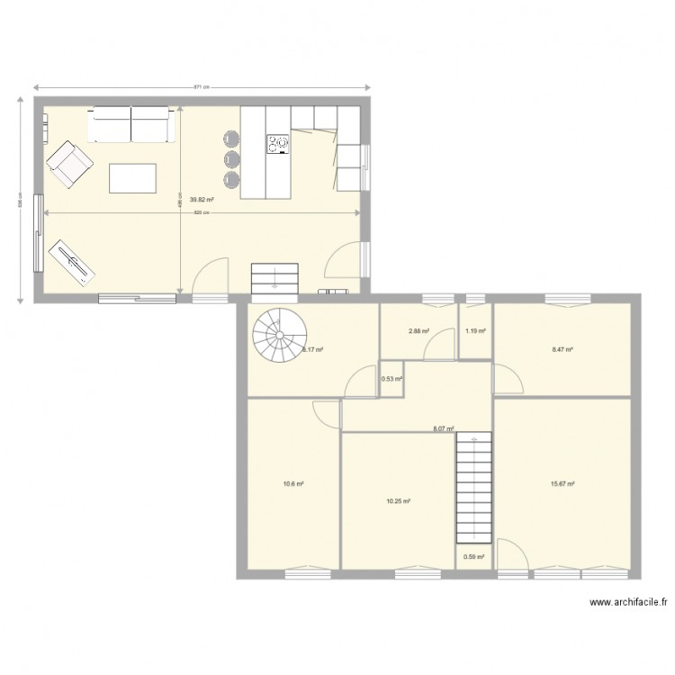 extension 2. Plan de 0 pièce et 0 m2