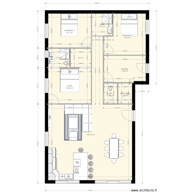 ademeure projet 2. Plan de 0 pièce et 0 m2