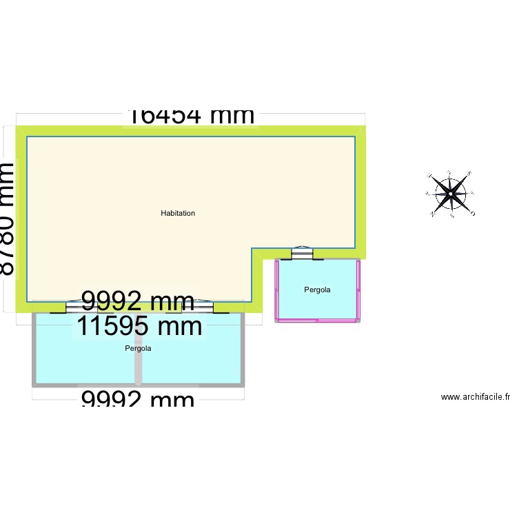 TOURNE LA FAYE. Plan de 3 pièces et 150 m2