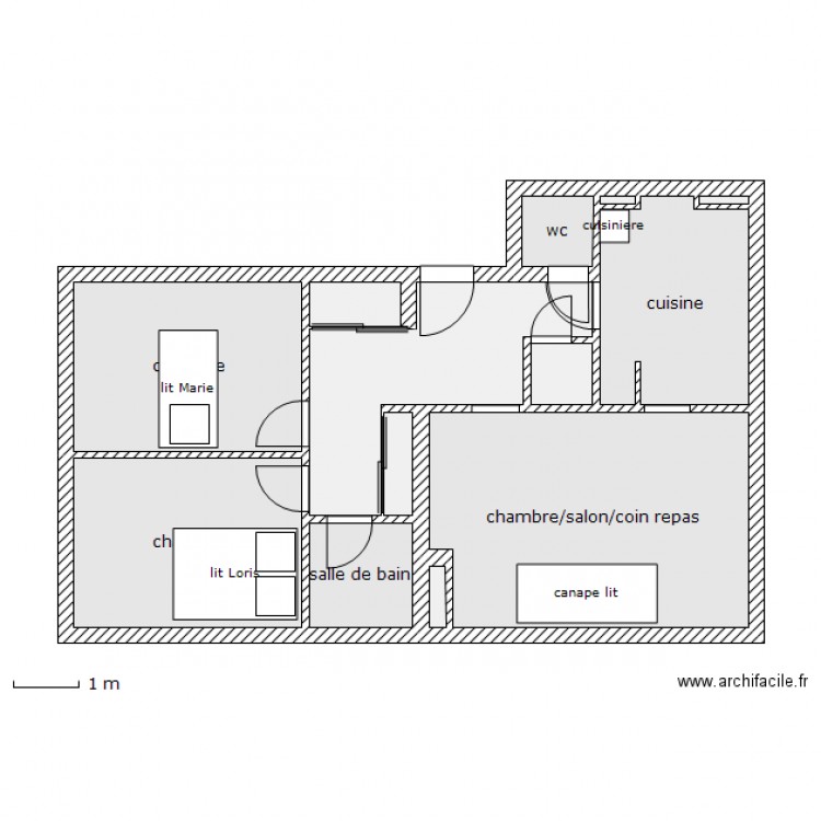 appart 3 pièces . Plan de 0 pièce et 0 m2