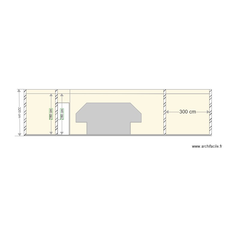 COUPE DETAIL SALON. Plan de 9 pièces et 38 m2