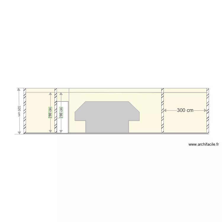 COUPE DETAIL SALON. Plan de 