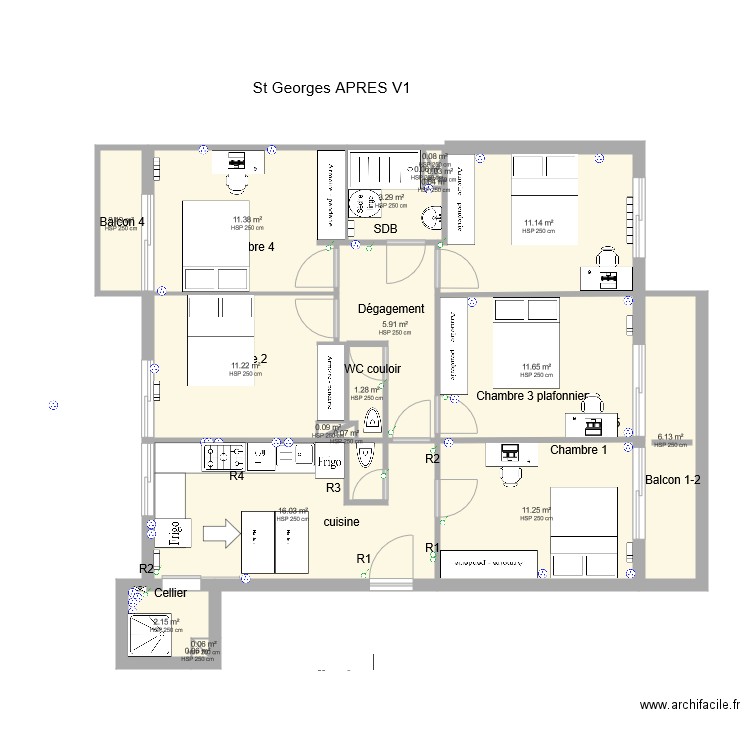 MD St Georges après V1. Plan de 0 pièce et 0 m2