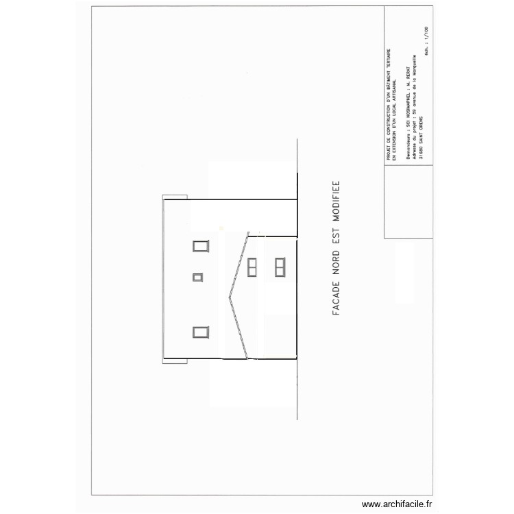 facade nord ouest. Plan de 0 pièce et 0 m2