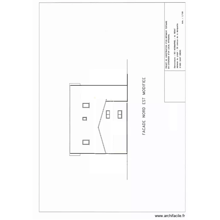 facade nord ouest. Plan de 