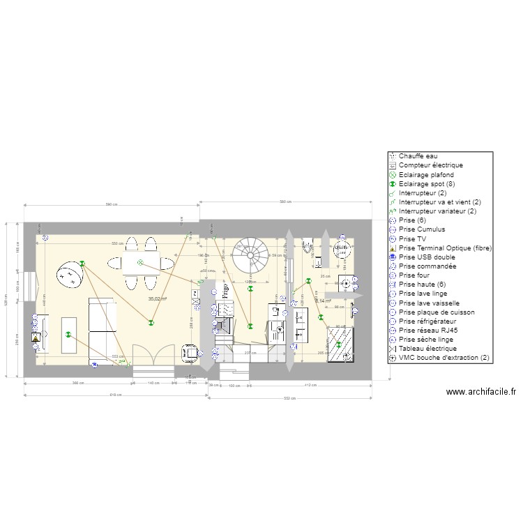 maison plan éléctrique. Plan de 0 pièce et 0 m2