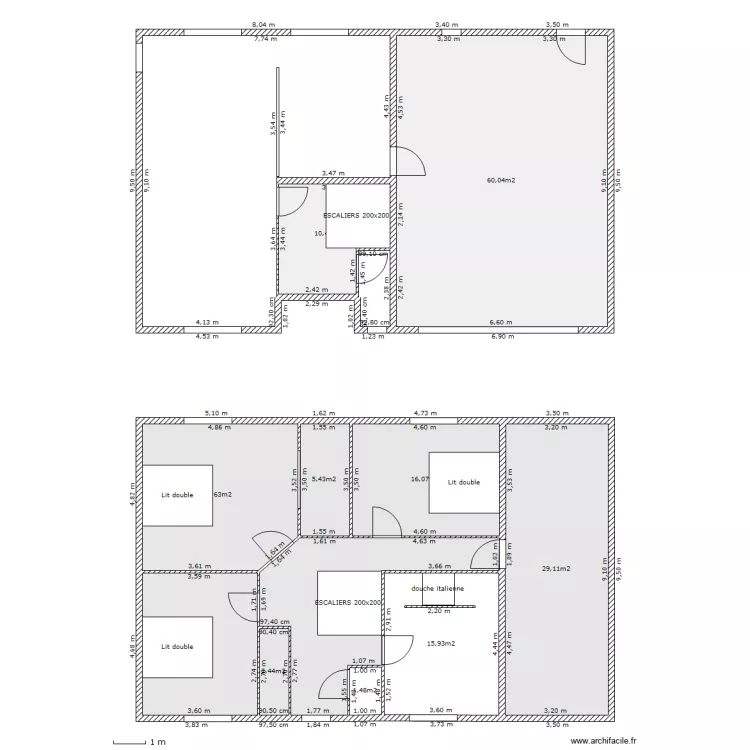 Maison R 1. Plan de 