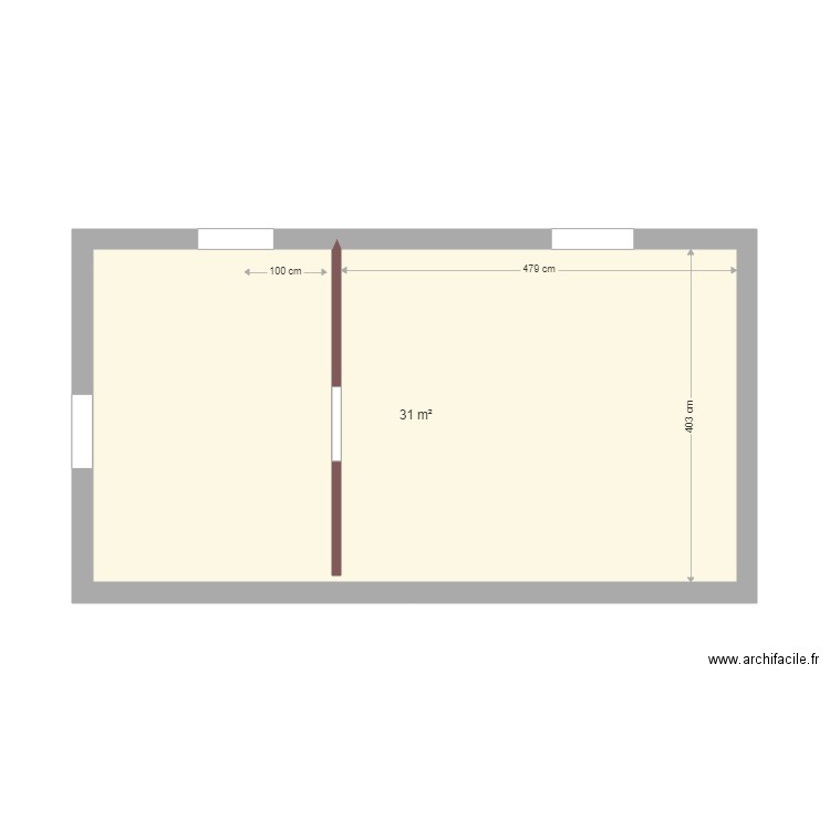 cave azay le feron. Plan de 1 pièce et 31 m2