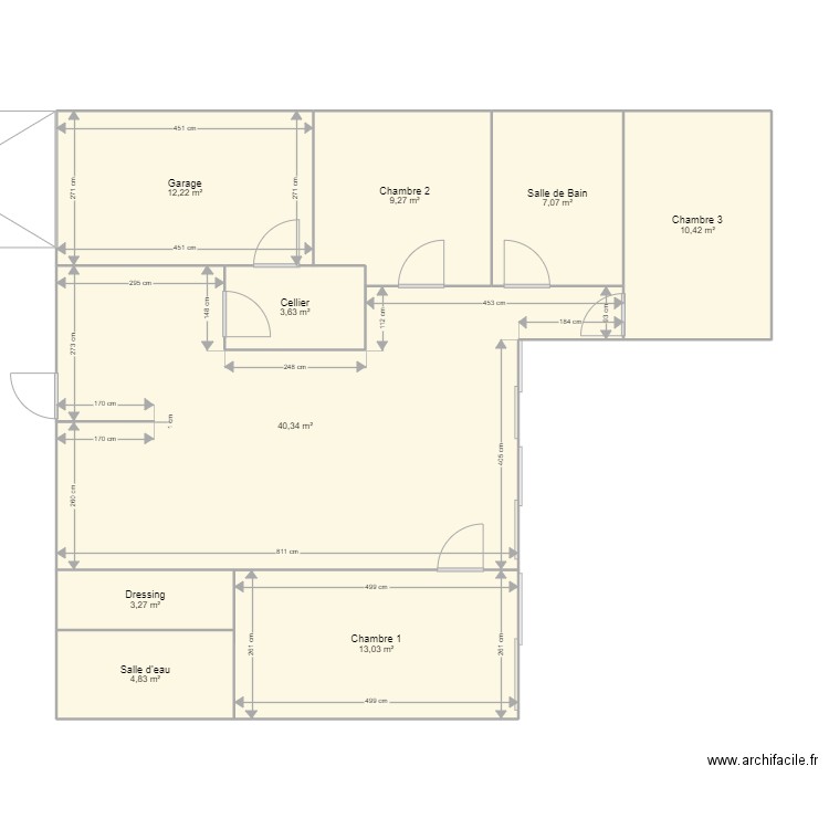 Arno & Lorene, 100m². Plan de 9 pièces et 104 m2