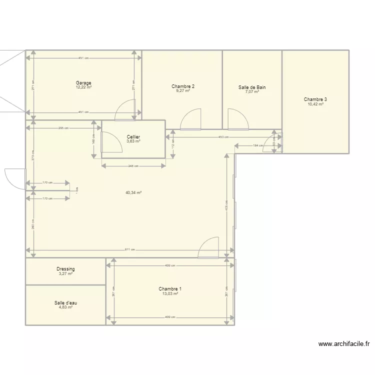 Arno & Lorene, 100m&sup2;. Plan de 
