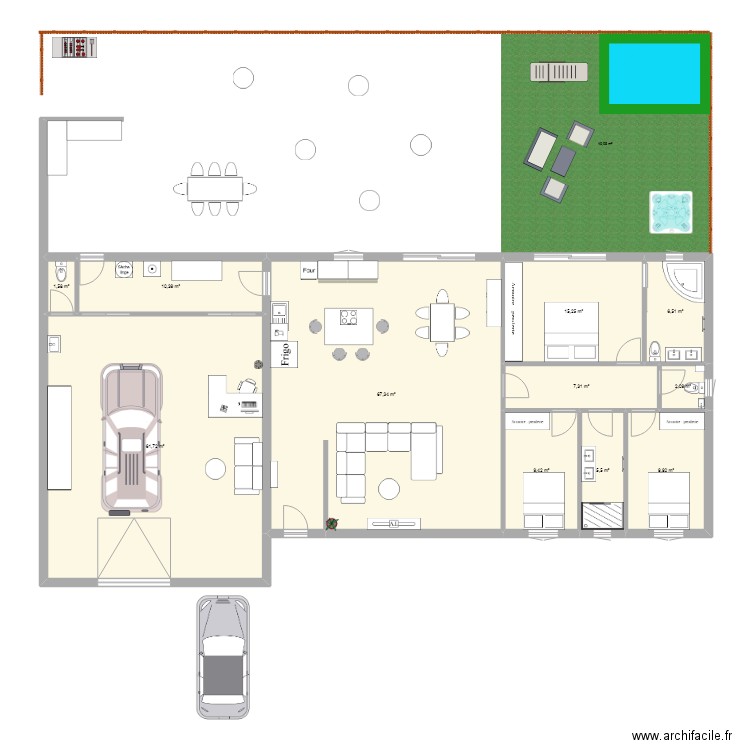 maison. Plan de 11 pièces et 197 m2