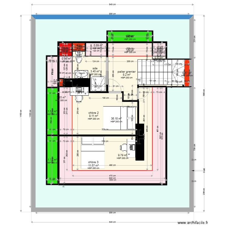 grenier amenagé celine. Plan de 0 pièce et 0 m2