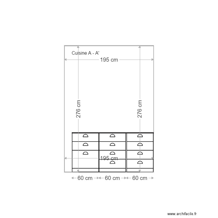 Cuisine coupe A. Plan de 0 pièce et 0 m2