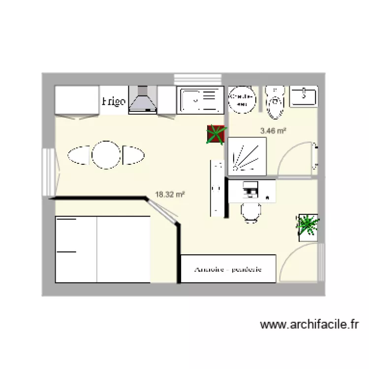 Appartement 1er &eacute;tage droit vide. Plan de 