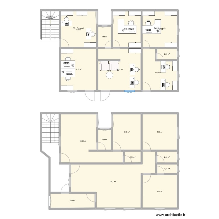 Plan bureau Leproserie. Plan de 0 pièce et 0 m2