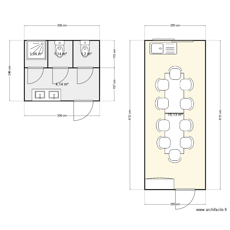 EGCS CHANTIER BRON . Plan de 5 pièces et 23 m2