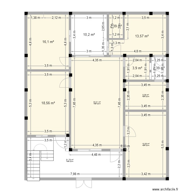 plans01. Plan de 11 pièces et 149 m2