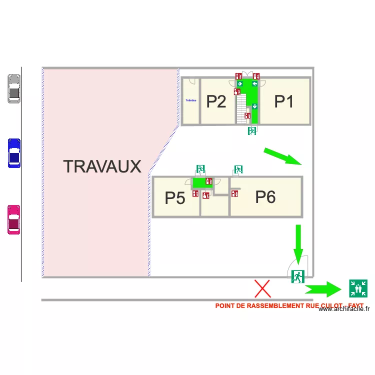 Sainte Th&eacute;r&egrave;se REZ TRAVAUX. Plan de 