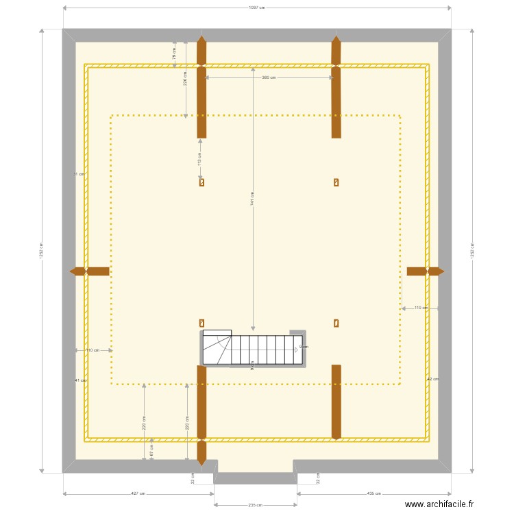 HAUT_V0_CotesS. Plan de 7 pièces et 115 m2
