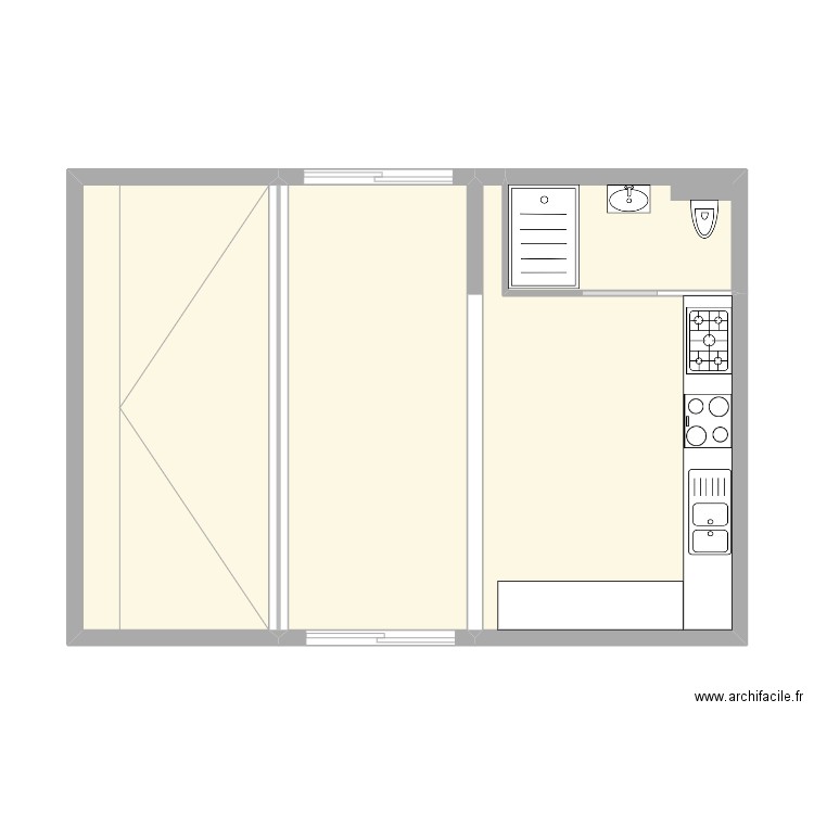 Pool house 2. Plan de 4 pièces et 49 m2