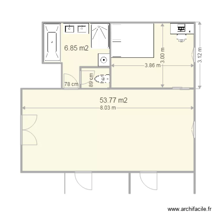 Appartement Chicheportiche V4. Plan de 
