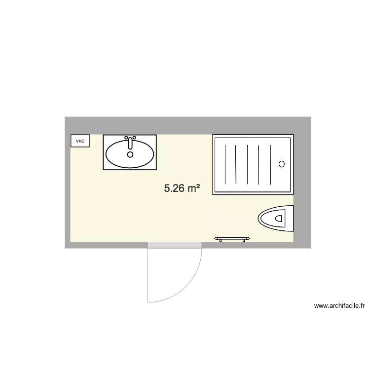Salle de bain V2 douche 1200x90 à droite. Plan de Salle de bain V2 douche 1200x90 à droite. Plan de