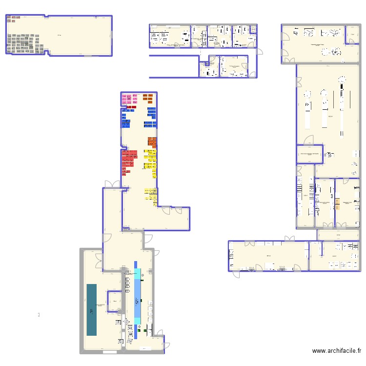 Projet Cuisines HL v18. Plan de 26 pièces et 1100 m2