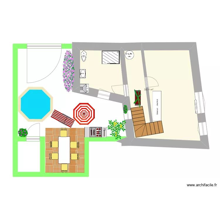 Julie maison &eacute;tage. Plan de 