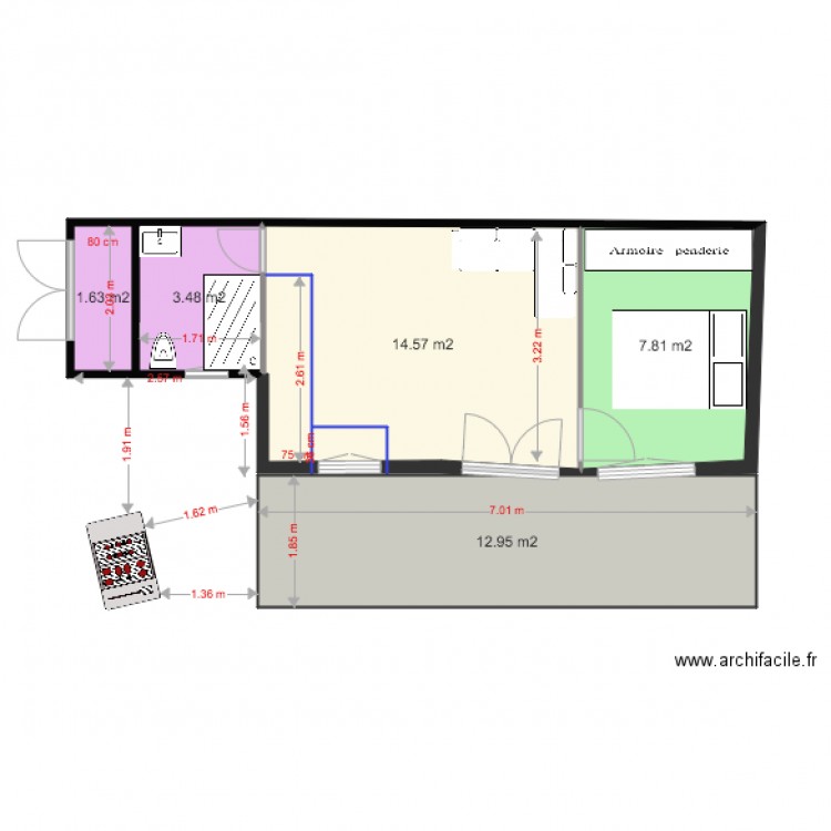 MOBIL HOME MONTA SDB GAUCHE 7. Plan de 0 pièce et 0 m2