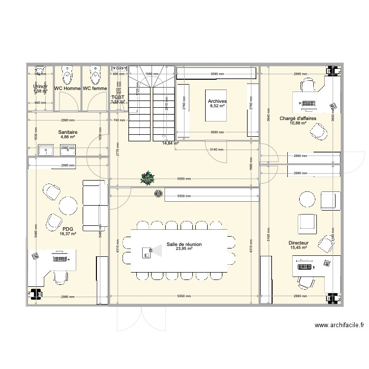 Bureau étage 2. Plan de 0 pièce et 0 m2