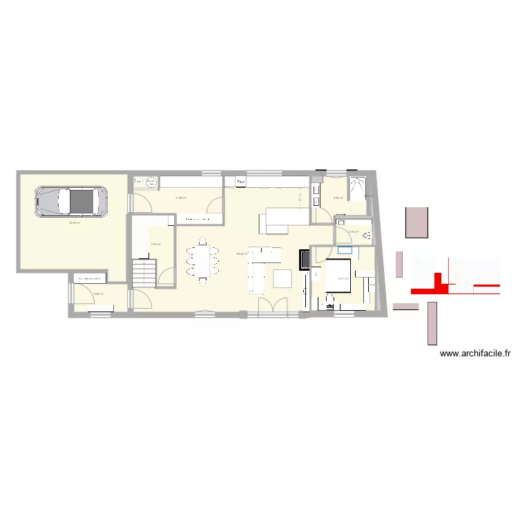 HIRTZFELDEN salle de jeux. Plan de 