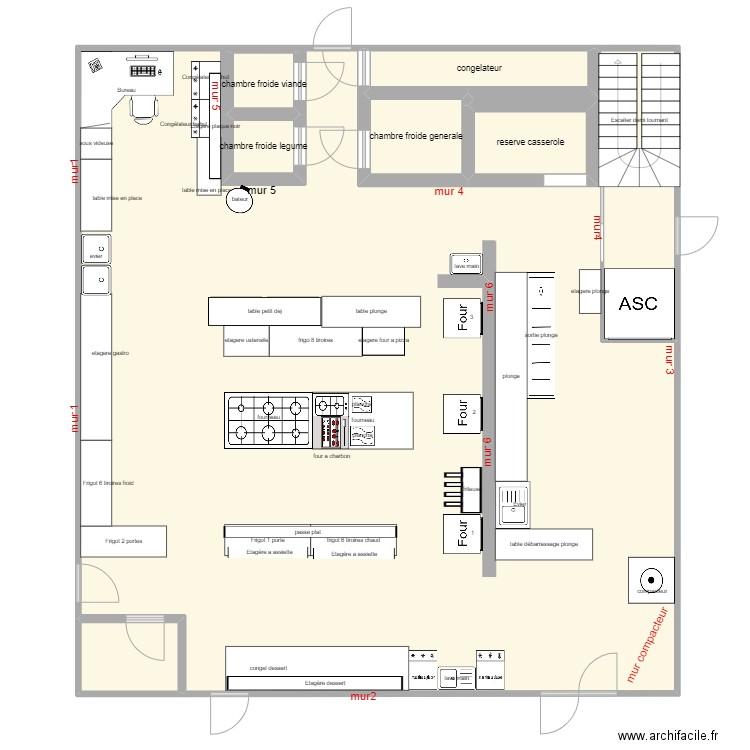cuisine hotel. Plan de 0 pièce et 0 m2