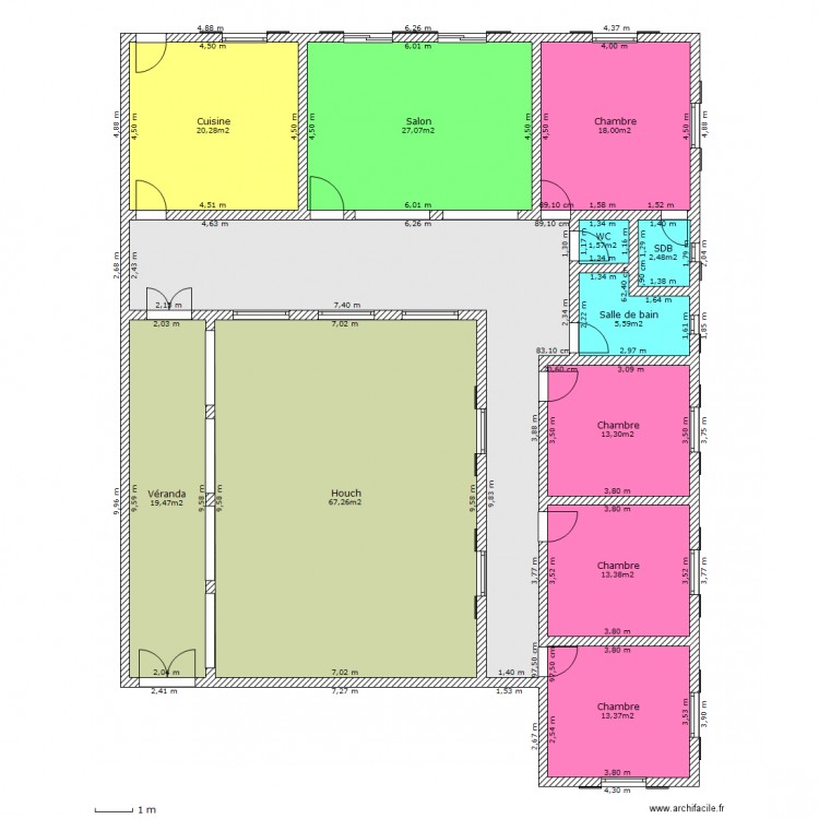 villa reduite. Plan de 0 pièce et 0 m2