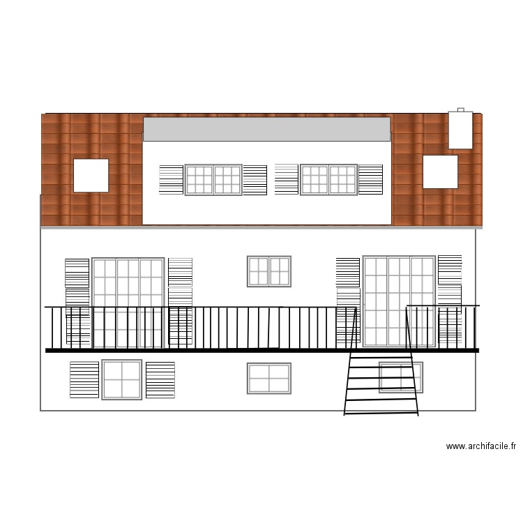 coupe arriere  projetée de fourqueux. Plan de 0 pièce et 0 m2