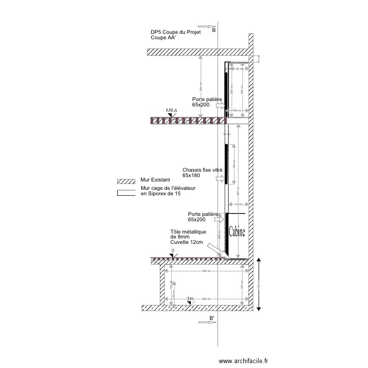 DP5 Coupe cave. Plan de 0 pièce et 0 m2