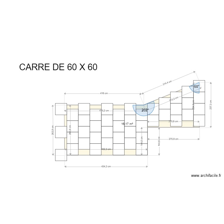 TERRASSE 5. Plan de 1 pièce et 16 m2