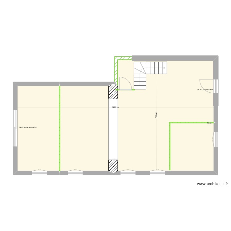 CLAVEAU 1. Plan de 3 pièces et 79 m2