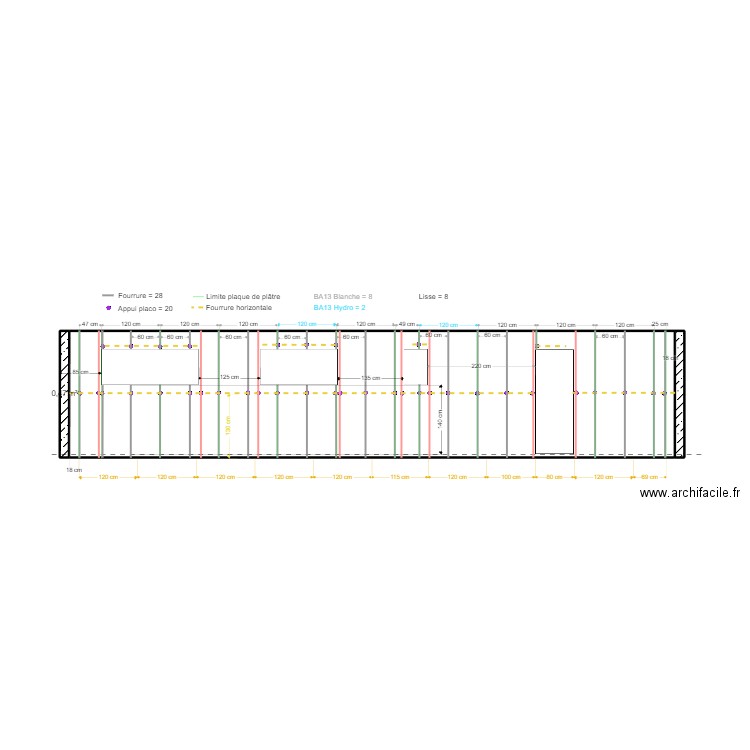 PALN PLACO FACADE OUEST. Plan de 0 pièce et 0 m2