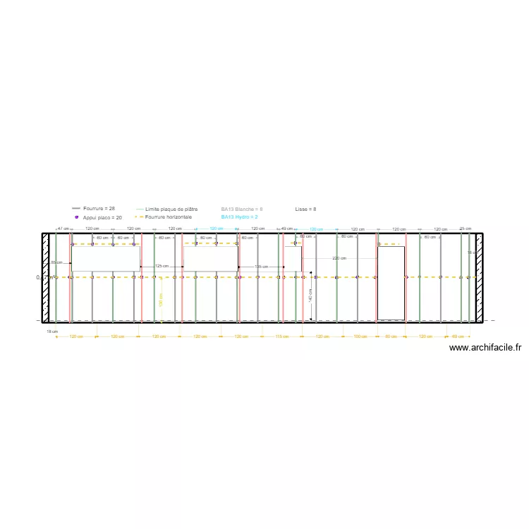 PALN PLACO FACADE OUEST. Plan de 