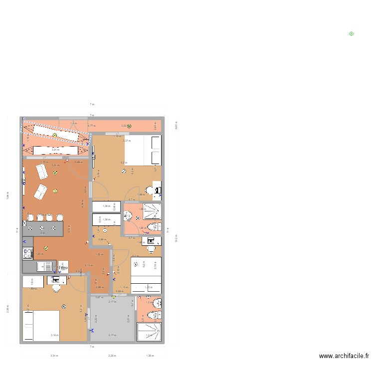 PlanoMedids1. Plan de 8 pièces et 69 m2