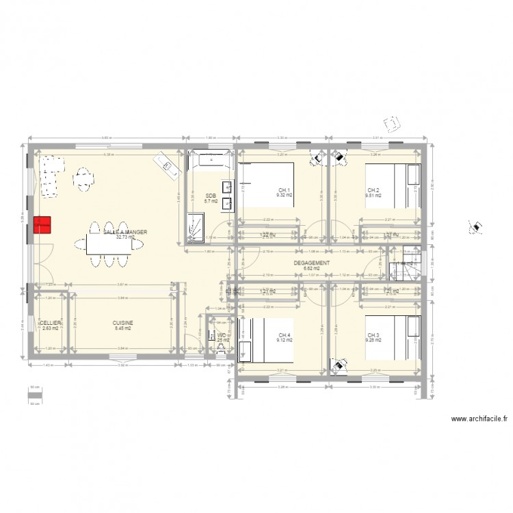 maison 110m2 7. Plan de 0 pièce et 0 m2