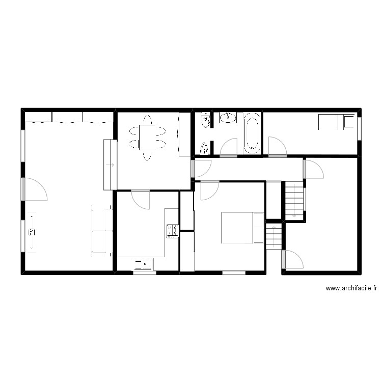 PisDavid. Plan de 5 pièces et 97 m2