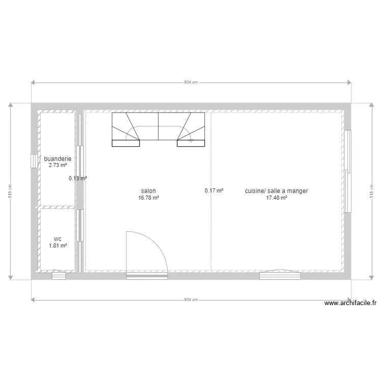 rdc pi&eacute;ces. Plan de 